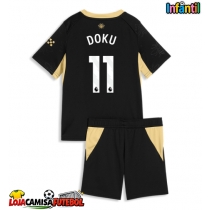 Camisa de Futebol Manchester City Jeremy Doku #11 Equipamento Secundário Infantil 2026-27 Manga Curta (+ Calças curtas)